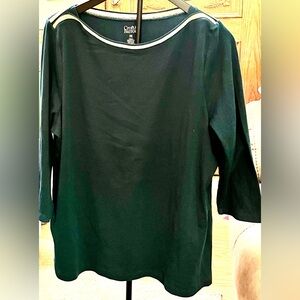 Dark Green Women's Top by Croft & Barrow 2X
